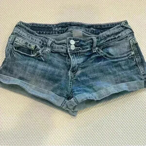 Y2K Vanity Curvy -micro mini denim-shorty shorts contrast stitching rhinestone